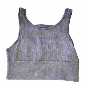 Harmony and Balance Grey Ribbed Sports Bra Size Small